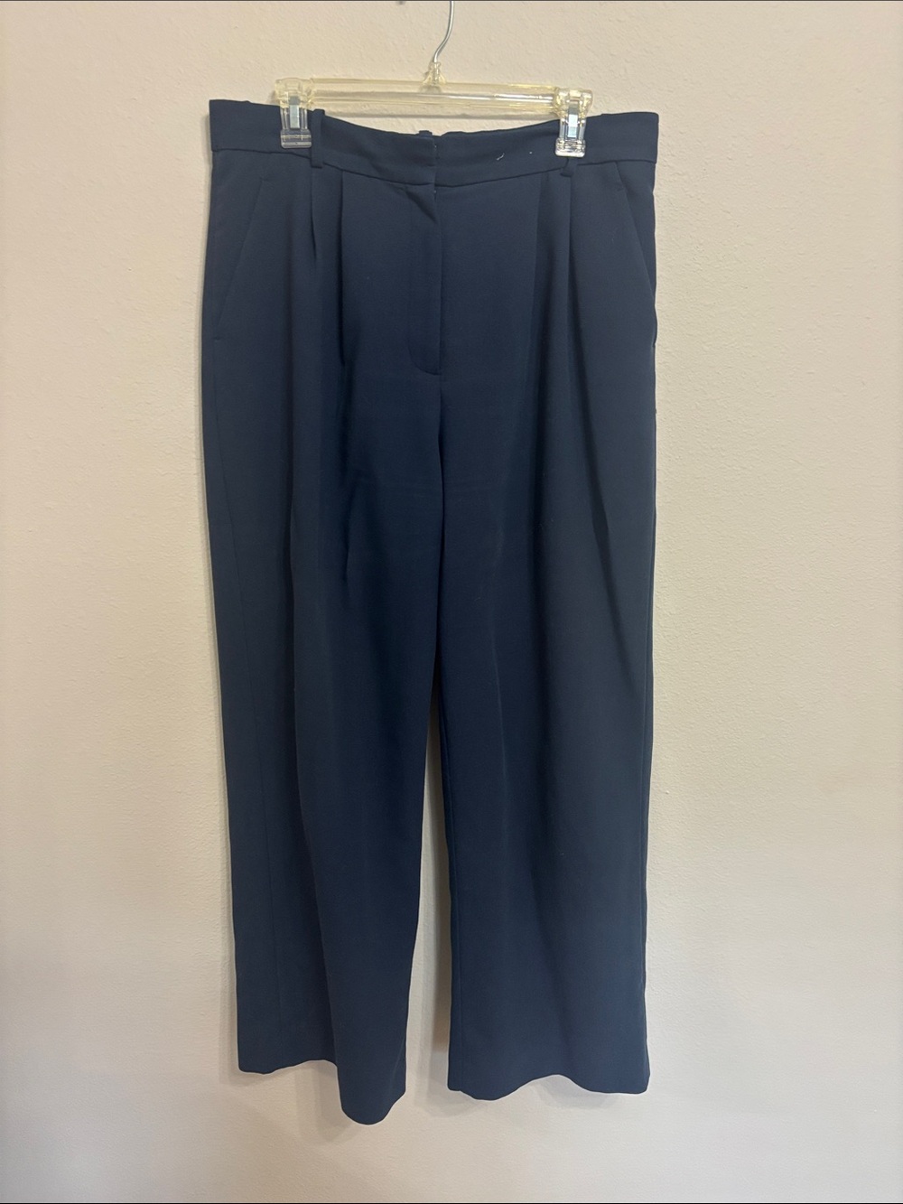 Abercrombie & Fitch Navy Straight-Leg High-Rise Pants